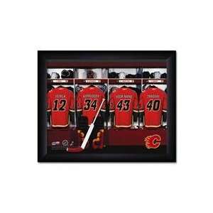  Framed NHL Locker Room Print   Calgary Flames Sports 