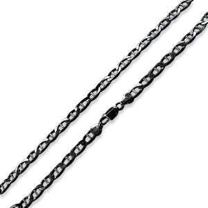   Plated Sterling Silver 30 Flat Marina Chain Necklace 5.8mm Jewelry