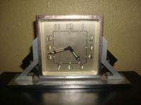 1930s Vintage Art Deco Swiss Made Alarm Clock Mantel Desk Shelf 8 day 
