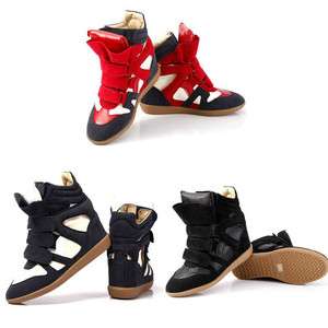   Womens Velcro Strap High TOP Sneakers Shoes/Ladys Ankle Wedge Boots