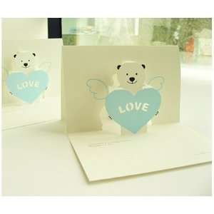  Blue Bear Love Pop Up Card