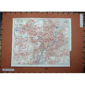  MAP MUNCHEN c1950 PLAN TOWN NYMPHENBURG RAMERSDORF