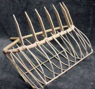   Antique Maritime Fishing Clam Rake Drag Basket With Large Teeth  