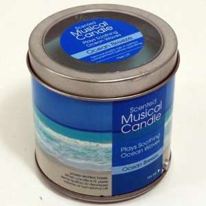   Scented Candle  Plays Soothing Ocean Waves 
