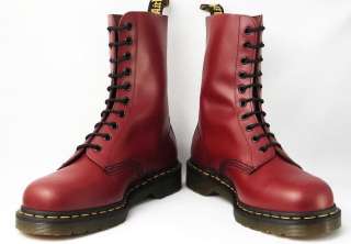 NEW DR MARTENS 1490 OXBLOOD CHERRY BOOT 10 HOLE EYELET  