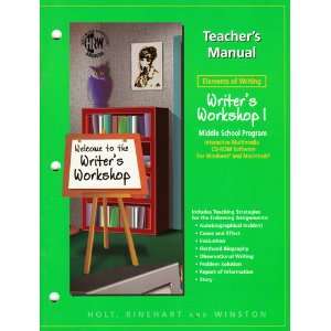     Writers Workshop 1   Teachers Manual (9780030953750) Books