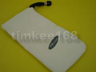 White Suede pouch for Samsung E2652W Champ Duos  