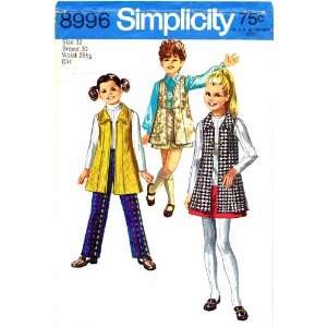  Simplicity 8996 Vintage Sewing Pattern Girls Vest Coat 