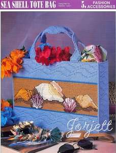 Sea Shell Tote Bag, Annies plastic canvas pattern  