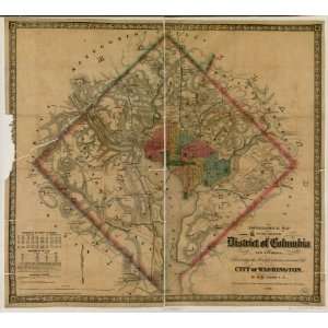 Civil War Map Topographical map of the original District of Columbia 