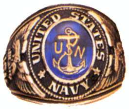 DELUXE ENGRAVED 18K GOLD ELECTROPLATE MEN US NAVY RING