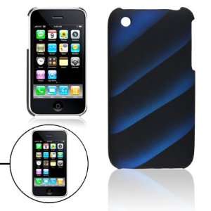   Blue Black Stripe Hard Plastic Back Cover for iPhone 3G Electronics