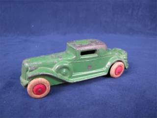Vintage Slush Mold Cast 4 1/4 Green Coupe Rubber Tires  