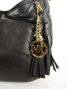 Michael Kors MK Bennet Black Leather Hobo Shoulder Bag MSRP $328 