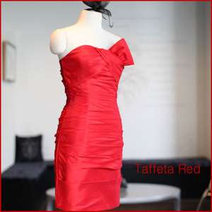 NWT Women Taffeta Tube Top Cocktail Club Party Dress bridesmaid Red S 