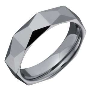 Exquisite Tungsten Carbide Ring Wedding Band with Geometric Shape 