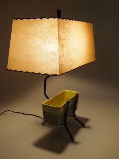 Mid Century Modern Planter Iron Pot Lamp Eames Era  