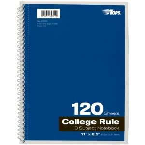   College Rule, 8.5 x 11 Inches, White, 120 Sheets per Book, Cover Color