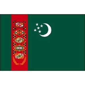   Inch Flag of Turkmenistan   Includes Plastic Stand Eder Flag Books