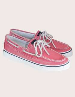 NEW SPERRY TOP SIDER RED BAHAMA 2 EYE CANVAS DECK SHOE