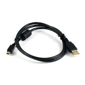   Mini B 5pin Male 28/24AWG Cable w/ Ferrite Core   (Gold Plated)   3ft