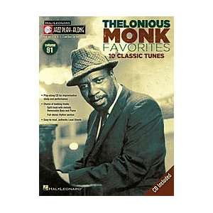  Hal Leonard Thelonious Monk Favorites   Jazz Play Along 