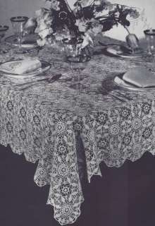 Vintage Crochet Pattern Thistle Motif Tablecloth Design  