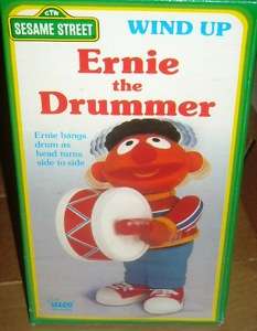 Illco 1989 Sesame Street Wind up Ernie the drummer wbox  