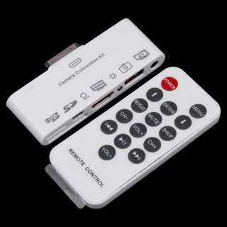 Connection Kit Remote Control For iPad 2 iPhone 4 HDMI AV USB Adapter 
