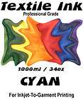 Cyan FastInk 1000ml TJet Direct To Garment Printer Ink