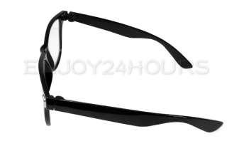 Fashion Clear Lens Frame Wayfarer Nerd Glasses Black  