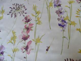 Watercolor Floral Fabric purple yellow Pink green 54  