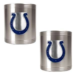 Indianapolis Colts 2pc Stainless Steel Can Holder Set  Primary Logo 
