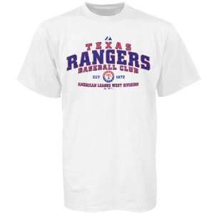  Majestic Texas Rangers White Fan Club T shirt Sports 