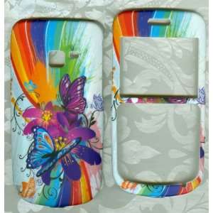   BUTTERFLY RUBBERIZED FACEPLATE HARD PHONE COVER FOR Nokia C3 AT&T