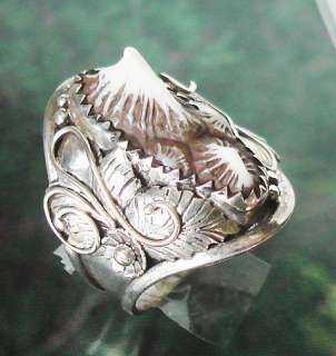 THAI STERLING SILVER RING WITH STINGRAY TAIL GEMSTONES BY HANDMADE