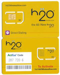 H2O WIRELESS SIM CARD WORKS w/ AT&T & UNLOCKED PHONES 667106401102 