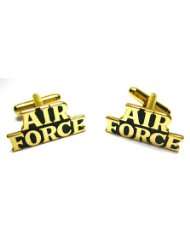 Brass Stamped US Air Force Emblem Military Cufflinks