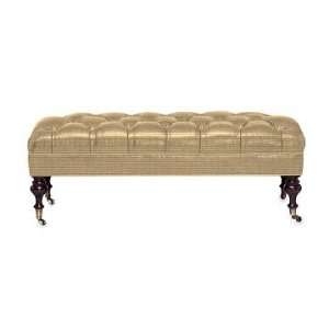 Home Fairfax Bench, Turned Leg with Tufted Top, Chunky Raffia, Natural 