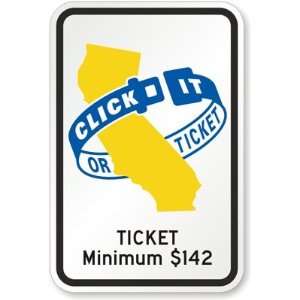  Click It Or Ticket Laminated Vinyl Sign, 14 x 10 Office 