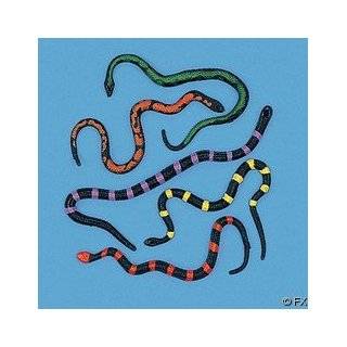  12 Pc Box Of Assorted Rubber Toy Snakes Reptiles Toys 