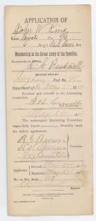 GAR MEMBERSHIP APPLICATION ~ 6TH US CAVALRY ~ 106TH PA INFANTRY  