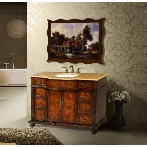    48 single vanity with travertine marble top