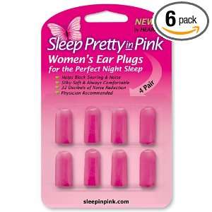  Sleep Pretty in Pink Womens Ear Plugs, 8 Count (Pack of 6 