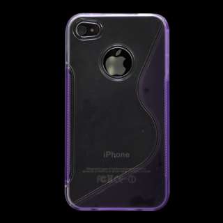 Purple TPU Case Gel Cover For Apple iPhone 4S Verizon AT&T Sprint T 
