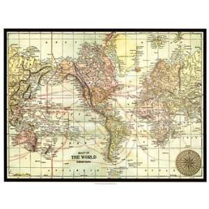  World Map with black border   Poster by Vision studio 