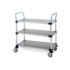  Commercial Utility Cart with 3 Shelves   Stainless Steel 