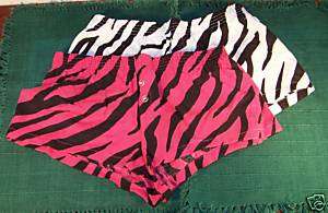New Boxercraft Girls Womens Flannel Shorts Zebra Stripe  