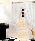 beige bathroom ruffle fabric shower curtain set valance expedited 