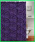   /Purple Zebra Pattern Fabric Shower Curtain with Pearl Style Hooks